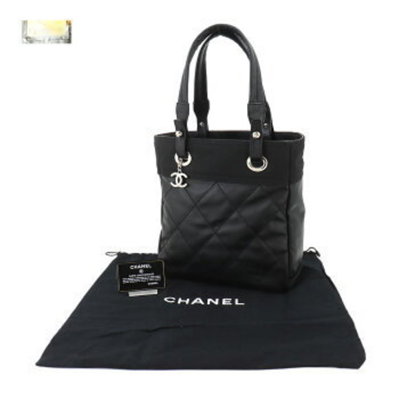 CHANEL Paris Biarritz PM tote bag nylon leather black - Picture 2 of 9